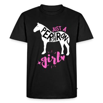 Just A Percheron Girl | Horse Breed Women Daughter - Men's Premium Organic T-Shirt - black - Front - Nico (187cm)