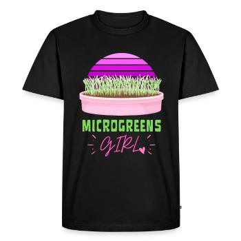 MICROGREENS GIRL | Urban Gardening Sprouts - Men's Premium Organic T-Shirt - black - Front - Nico (187cm)