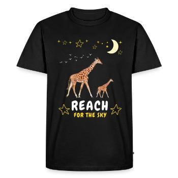 Reach For the Sky - Giraffes Family - Men's Premium Organic T-Shirt - black - Front - Nico (187cm)
