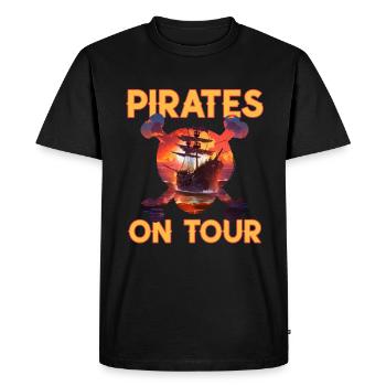 Pirates en tournée - Bateau pirate - T-shirt Premium bio Homme - noir - Devant - Nico (187cm)