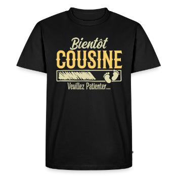 Futur cousin - T-shirt Premium bio Homme - noir - Devant - Nico (187cm)