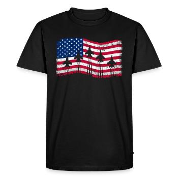 American fighter jets 4 July - Men's Premium Organic T-Shirt - black - Front - Nico (187cm)