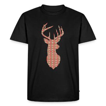 Christmas deer - geometry Christmas tree design - Men's Premium Organic T-Shirt - black - Front - Nico (187cm)