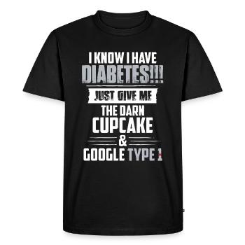 Je sais que je suis diabétique - T-shirt Premium bio Homme - noir - Devant - Nico (187cm)