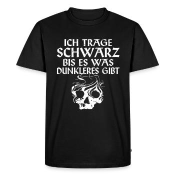 Ich trage schwarz bis es was dunkleres gibt - Männer Premium Bio T-Shirt - Schwarz - Vorne - Nico (187cm)