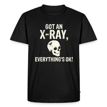 Got an X-ray everything is ok X-ray saying - Men's Premium Organic T-Shirt - black - Front - Nico (187cm)