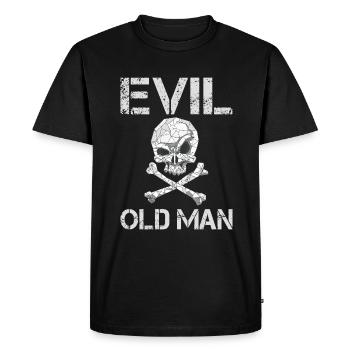 Le vieil homme maléfique Le méchant vieux homme Crâne - T-shirt Premium bio Homme - noir - Devant - Nico (187cm)
