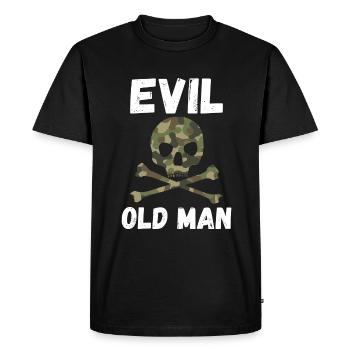 Evil old man The Evil Old Man Skull - Men's Premium Organic T-Shirt - black - Front - Nico (187cm)