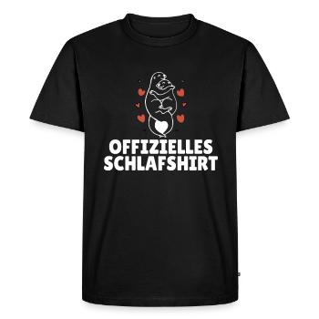 Offizielles Schlafshirt süßer Otter - Männer Premium Bio T-Shirt - Schwarz - Vorne - Nico (187cm)
