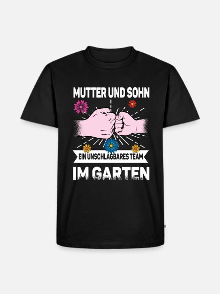 Mutter Sohn Garten - Männer Premium Bio T-Shirt - Schwarz