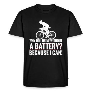 Pourquoi est-ce que je conduis sans batterie Anti E-Bike - T-shirt Premium bio Homme - noir - Devant - Nico (187cm)