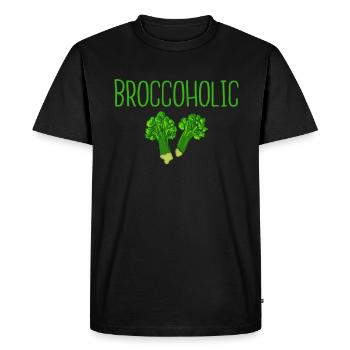 Broccoholic Légumes sains sans viande Végétalien - T-shirt Premium bio Homme - noir - Devant - Nico (187cm)