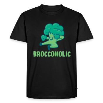 Broccoholic Légumes Végétariens Végétariens et Gesu - T-shirt Premium bio Homme - noir - Devant - Nico (187cm)