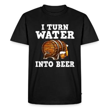 Je transforme l’eau en bière Bierbrauerei Braumeister Sp - T-shirt Premium bio Homme - noir - Devant - Nico (187cm)