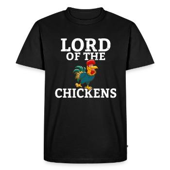 Seigneur des Poulets Poulet Chuchoteur Hänchenwagen - T-shirt Premium bio Homme - noir - Devant - Nico (187cm)