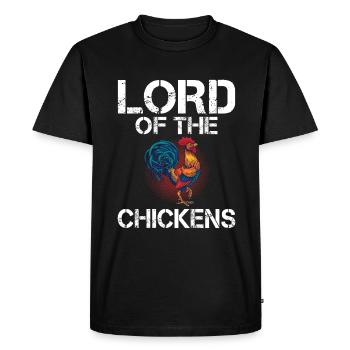 Seigneur des poulets Chicken Farm Out - T-shirt Premium bio Homme - noir - Devant - Nico (187cm)