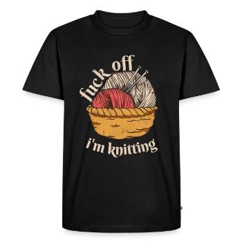 Va te faire foutre je tricote - T-shirt Premium bio Homme - noir - Devant - Nico (187cm)