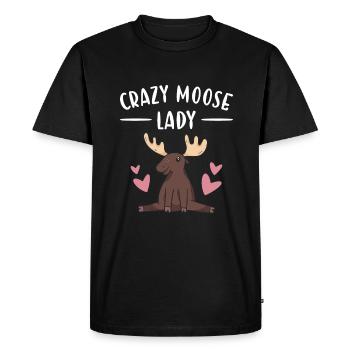 Elk Crazy Moose Lady Moose - T-shirt Premium bio Homme - noir - Devant - Nico (187cm)