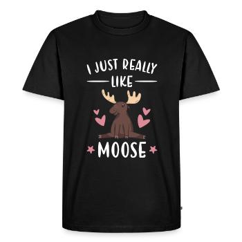 Elk j'aime vraiment Moose - T-shirt Premium bio Homme - noir - Devant - Nico (187cm)