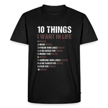 Elk 5 choses que je veux dans la vie Moose - T-shirt Premium bio Homme - noir - Devant - Nico (187cm)