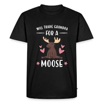 Elk va échanger grand-père contre un orignal - T-shirt Premium bio Homme - noir - Devant - Nico (187cm)