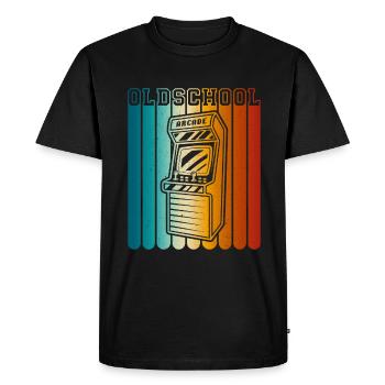 70s 80s 90s Old School Gamer - Men's Premium Organic T-Shirt - black - Front - Nico (187cm)