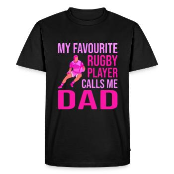 Joueur de rugby Fête des pères Rugby Cadeau Rugby Entraîneur de rugby - T-shirt Premium bio Homme - noir - Devant - Nico (187cm)