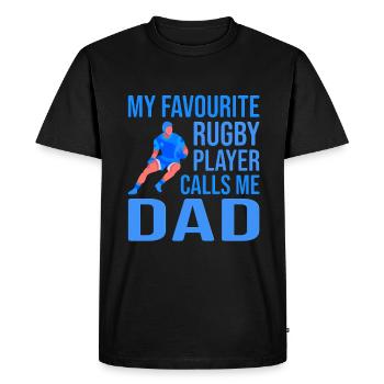 Joueur de rugby Fête des pères Rugby Cadeau Rugby Entraîneur de rugby - T-shirt Premium bio Homme - noir - Devant - Nico (187cm)