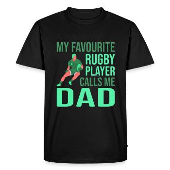 Joueur de rugby Fête des pères Rugby Cadeau Rugby Entraîneur de rugby - T-shirt Premium bio Homme - noir - Devant - Nico (187cm)