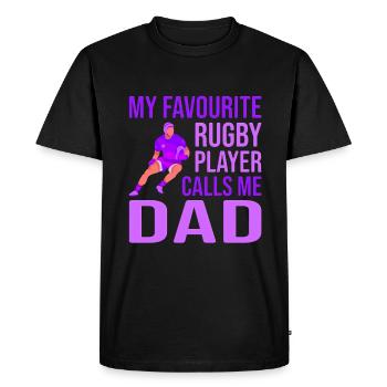 Joueur de rugby Fête des pères Rugby Cadeau Rugby Entraîneur de rugby - T-shirt Premium bio Homme - noir - Devant - Nico (187cm)