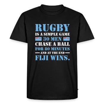 Rugby Is A Simple Game Fiji Rugby - Men's Premium Organic T-Shirt - black - Front - Nico (187cm)