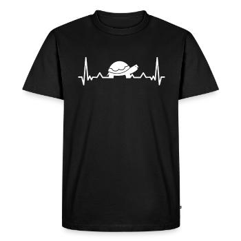 Ligne d’ECG Turtle Heartbeat pour tortues - T-shirt Premium bio Homme - noir - Devant - Nico (187cm)