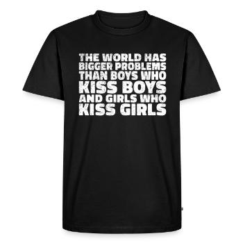 Le monde a de plus gros problèmes que les personnes LGBTQ+ - T-shirt Premium bio Homme - noir - Devant - Nico (187cm)