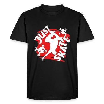 Skateboarder Just Skate With Skulls Skateboarding - Men's Premium Organic T-Shirt - black - Front - Nico (187cm)