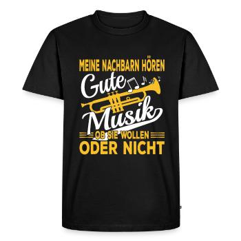 Trompete Musiker - Männer Premium Bio T-Shirt - Schwarz - Vorne - Nico (187cm)