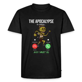 Apocalypse calls Zombie Running Runner Halloween - Men's Premium Organic T-Shirt - black - Front - Nico (187cm)