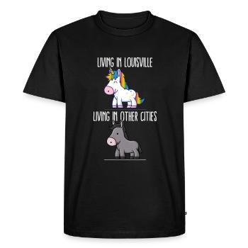 Vivre à Louisville Pride Kentucky Unicorn Love - T-shirt Premium bio Homme - noir - Devant - Nico (187cm)