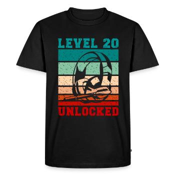 Niveau 20 casque déverrouillé pour les citations de joueurs - T-shirt Premium bio Homme - noir - Devant - Nico (187cm)