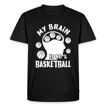 Le joueur de basket-ball My Brain est un cadeau de basketball à 80% - T-shirt Premium bio Homme - noir - Devant - Nico (187cm)