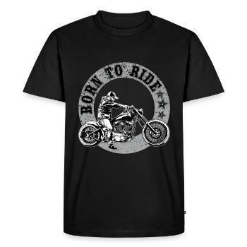 Motocyclette. Né pour conduire. - T-shirt Premium bio Homme - noir - Devant - Nico (187cm)