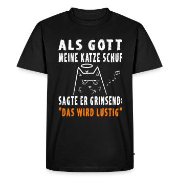 Lustige Katzen Sprüche - Männer Premium Bio T-Shirt - Schwarz - Vorne - Nico (187cm)