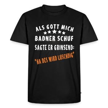 Lustige Badner Sprüche - Männer Premium Bio T-Shirt - Schwarz - Vorne - Nico (187cm)