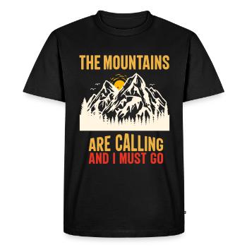 The Mountains are Calling and I must Go - Men's Premium Organic T-Shirt - black - Front - Nico (187cm)