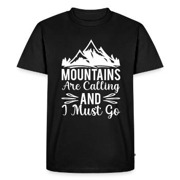 Les montagnes m’appellent et je dois partir - T-shirt Premium bio Homme - noir - Devant - Nico (187cm)