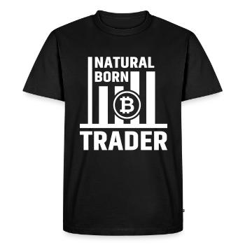 Bitcoin Trader Trading BTC - T-shirt Premium bio Homme - noir - Devant - Nico (187cm)