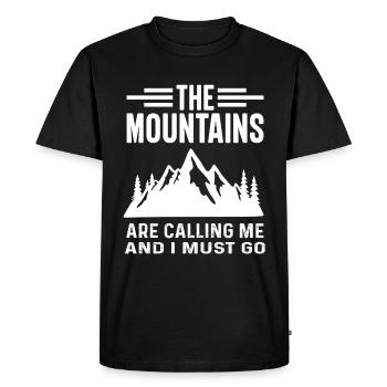 The Mountains are Calling and I must Go - Men's Premium Organic T-Shirt - black - Front - Nico (187cm)