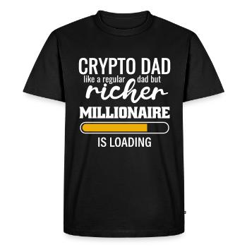 Un Crypto Dad comme un papa normal mais plus riche - T-shirt Premium bio Homme - noir - Devant - Nico (187cm)