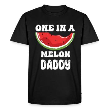 One in A Melon Daddy funny Father Quotes - Men's Premium Organic T-Shirt - black - Front - Nico (187cm)
