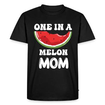 One in A Melon Mom funny Mother Quotes Mama - Men's Premium Organic T-Shirt - black - Front - Nico (187cm)