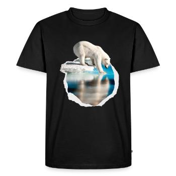 Un ours polaire blanc sur la banquise ours blanc - T-shirt Premium bio Homme - noir - Devant - Nico (187cm)